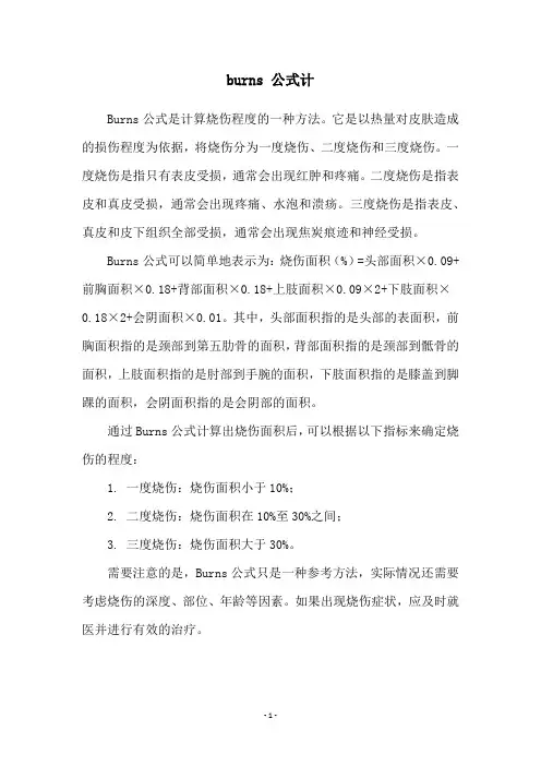 burns 公式计
