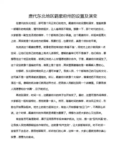 唐代东北地区羁縻府州的设置及演变