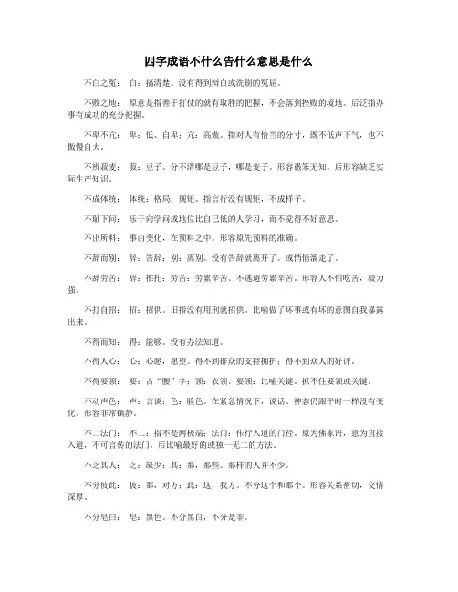 四字成语不什么告什么意思是什么