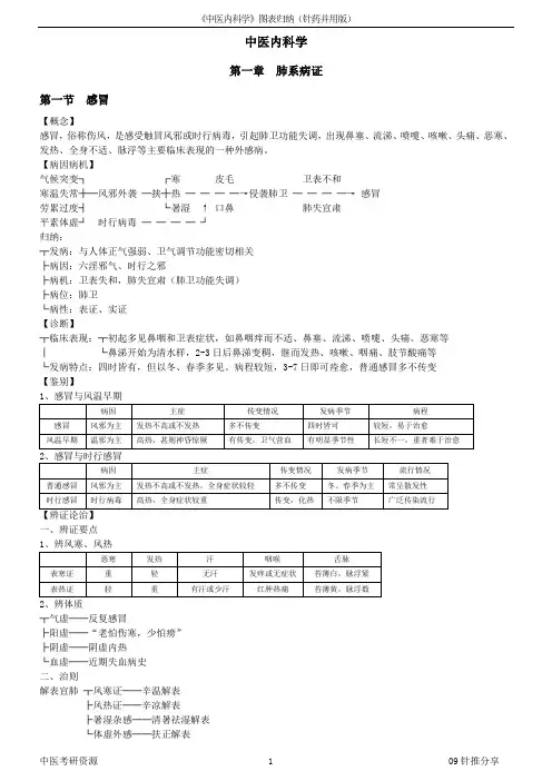 《中医内科学》图表归纳(针药并用版)