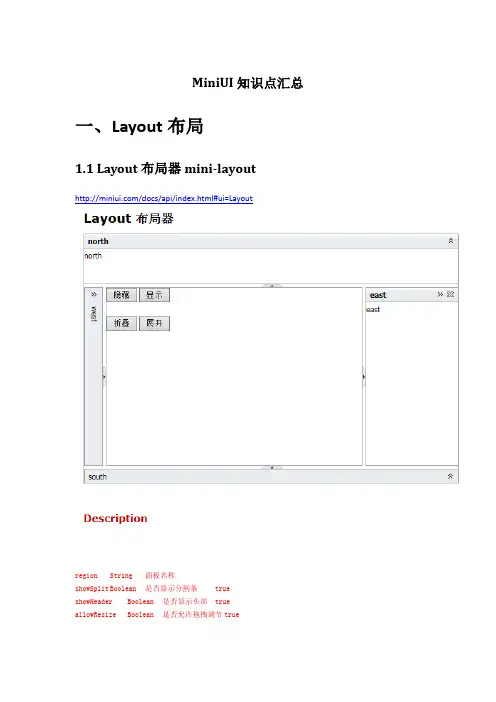 MiniUI知识点汇总