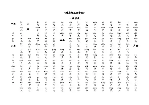 幼儿练字-2013年最新《通用规范汉字表》带拼音3500常用字