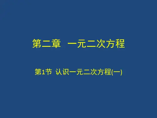 认识一元二次方程PPT课件