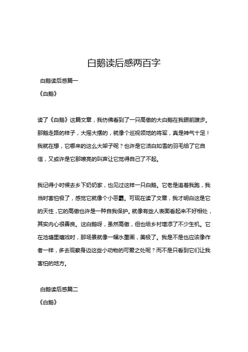 白鹅读后感两百字