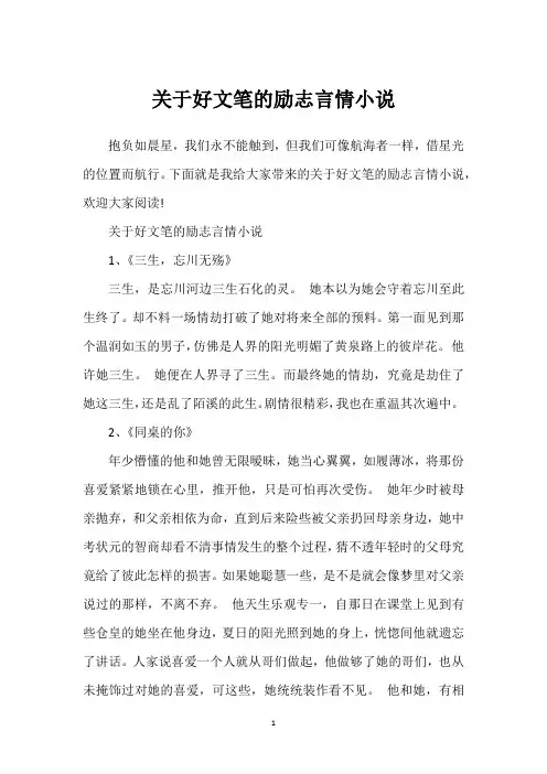 关于好文笔的励志言情小说