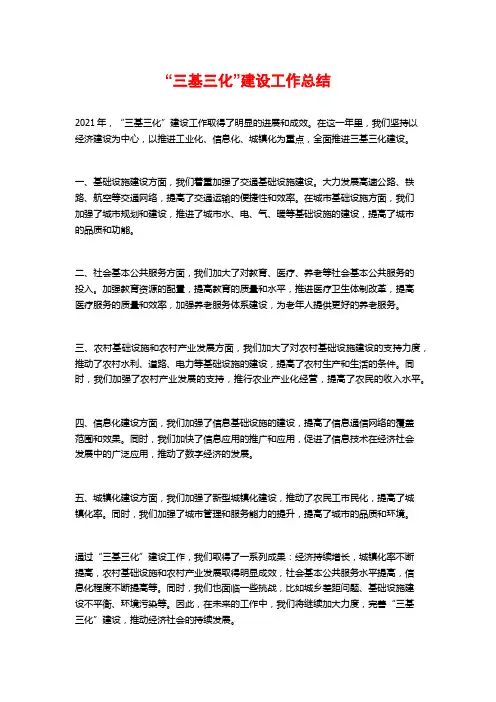 “三基三化”建设工作总结