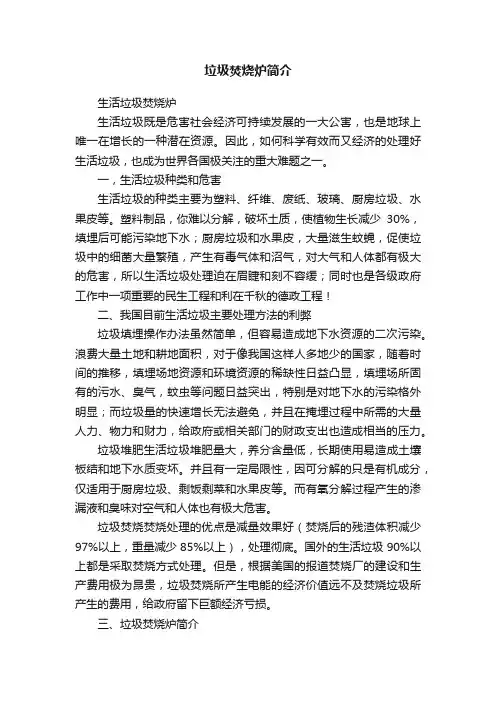 垃圾焚烧炉简介