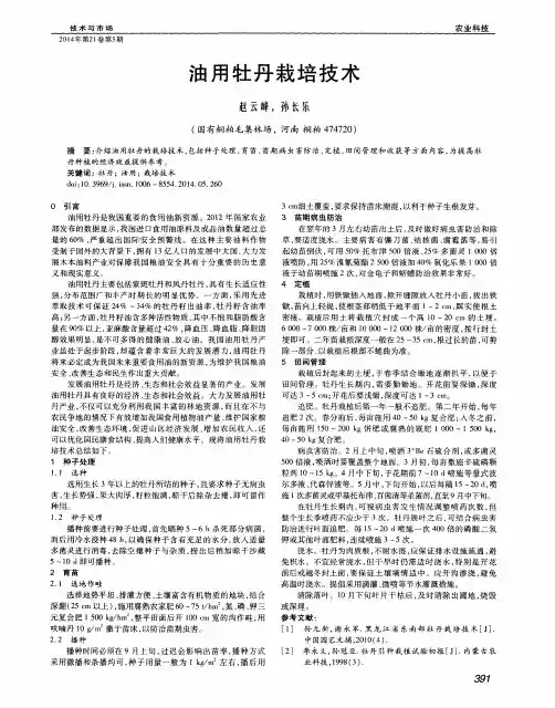 油用牡丹栽培技术