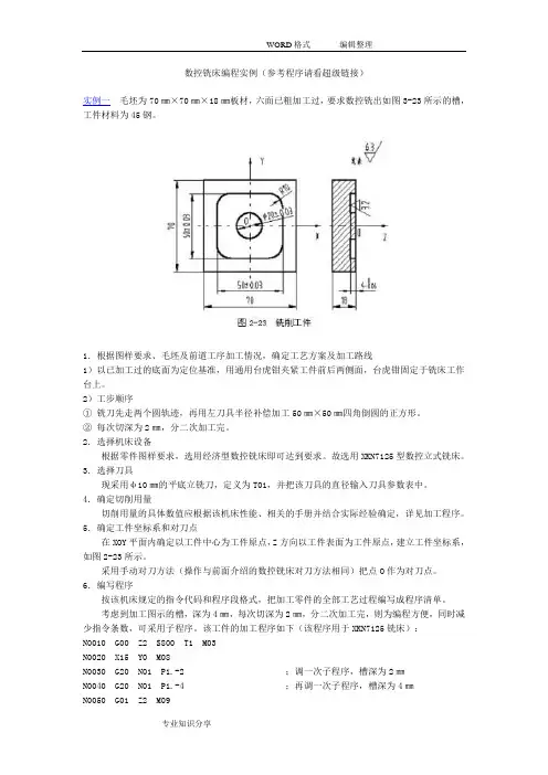 加工中心编程实例(1)