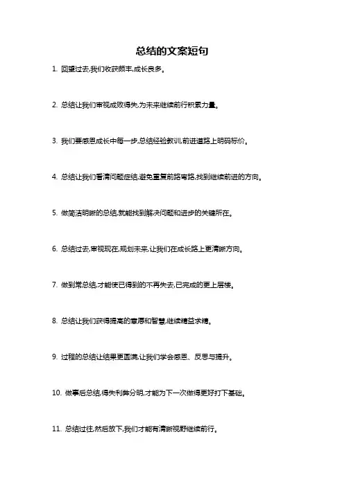 总结的文案短句