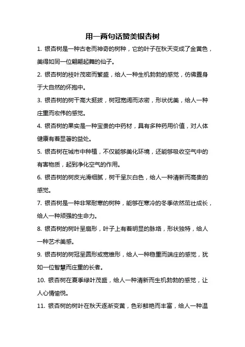 用一两句话赞美银杏树