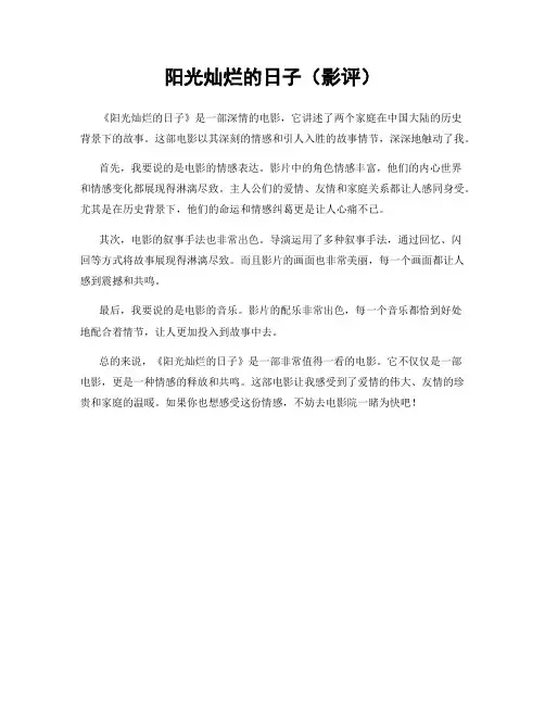 阳光灿烂的日子(影评)