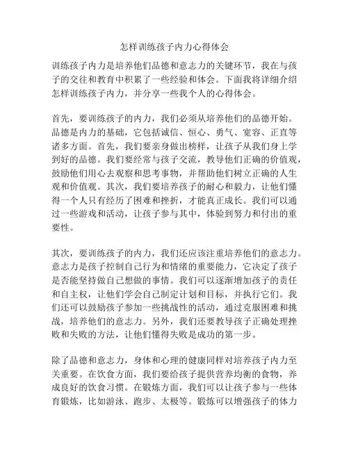 怎样训练孩子内力心得体会