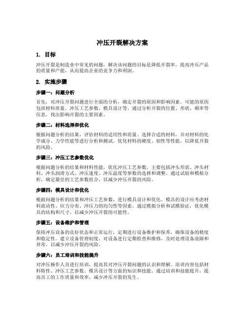 针对冲压开裂的解决方案