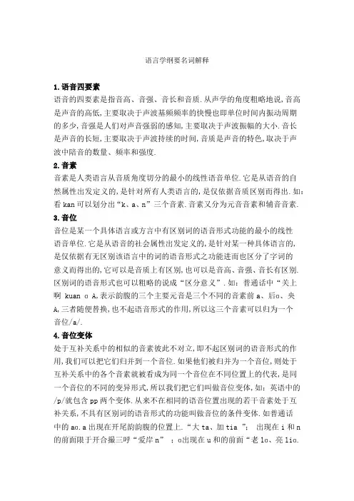 语言学纲要名词解释