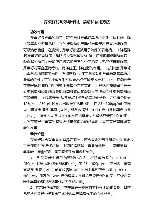 芹菜籽的功效与作用、禁忌和食用方法