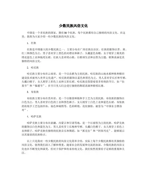 少数民族风俗文化