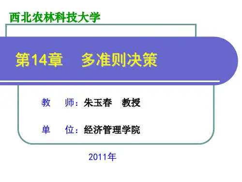 第14章 多准则决策