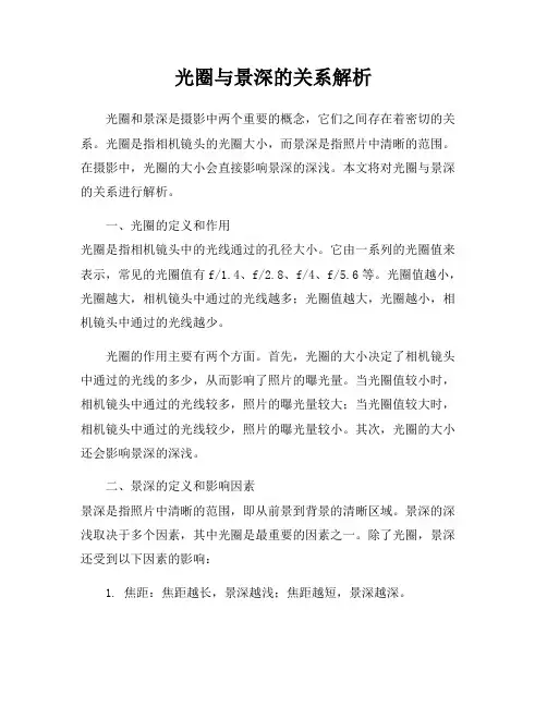 光圈与景深的关系解析