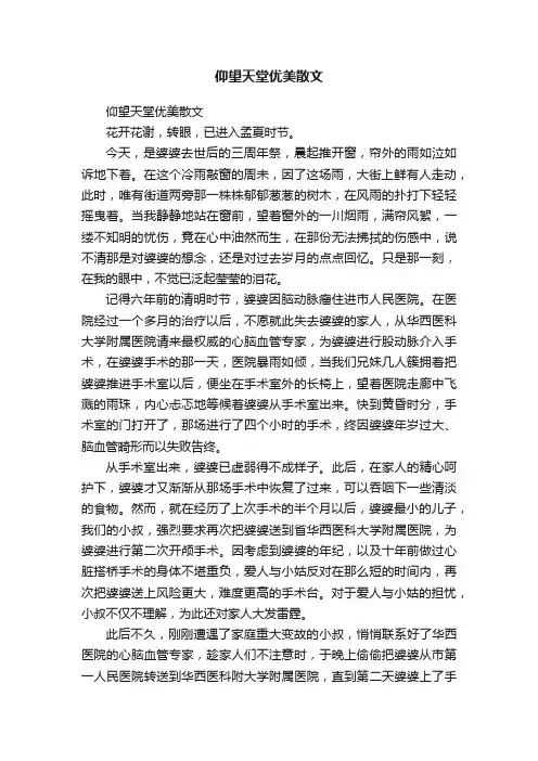 仰望天堂优美散文