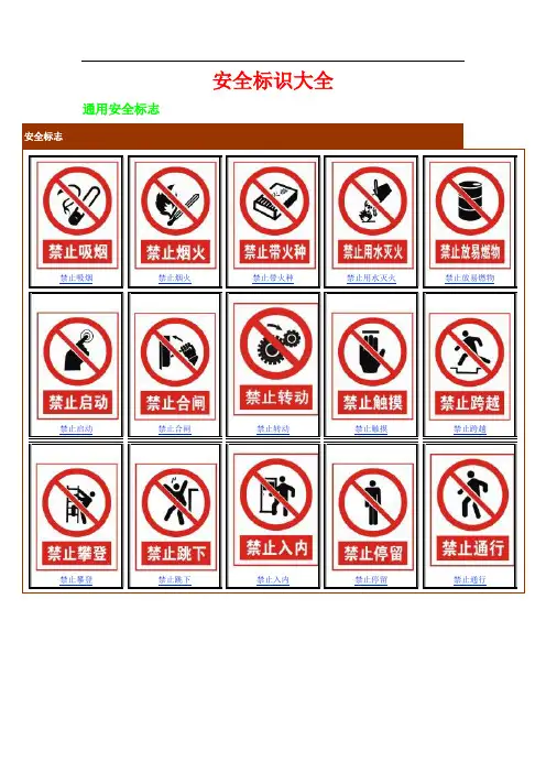 安全警示标志大全