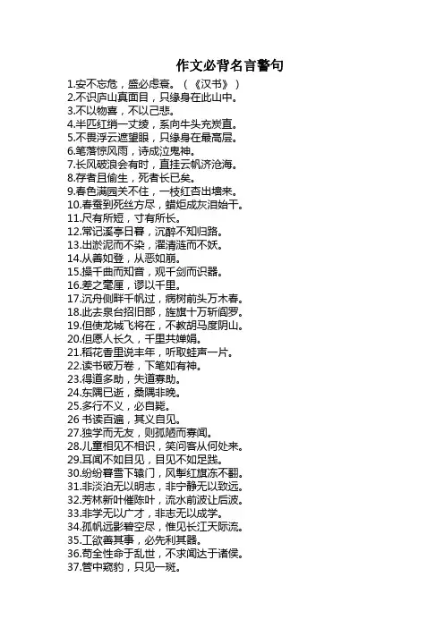 作文必背名言警句