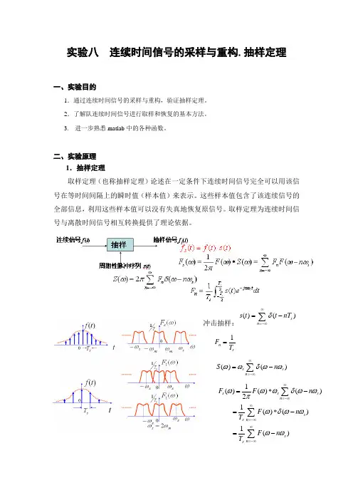 实验八 连续信号与系统频域分析的MATLAB实现2