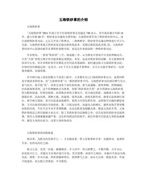 五海铁砂掌的介绍