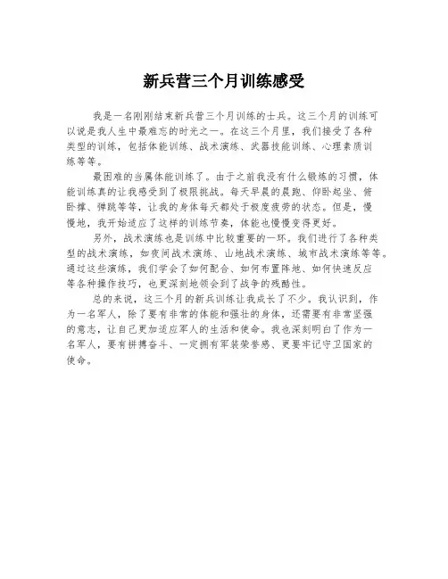 新兵营三个月训练感受
