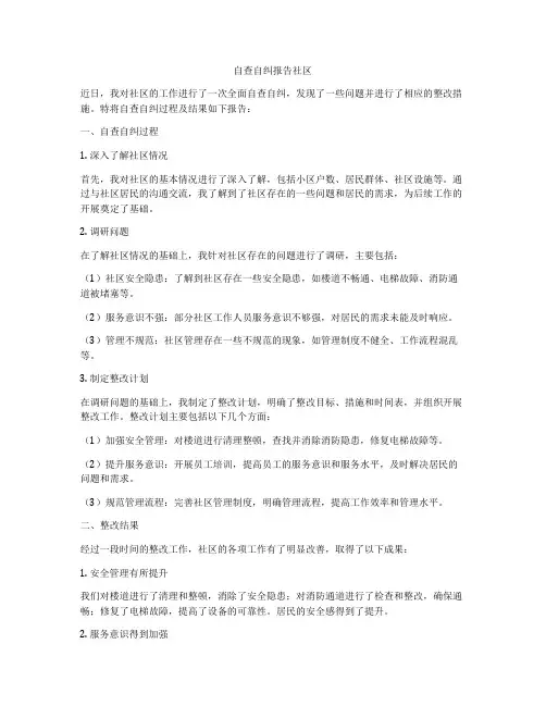 自查自纠报告社区