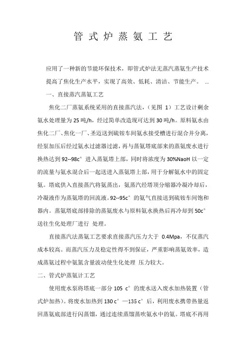 管 式 炉 蒸 氨 工 艺