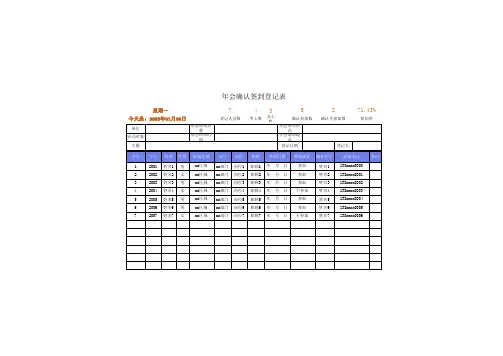 年会确认签到登记表模板