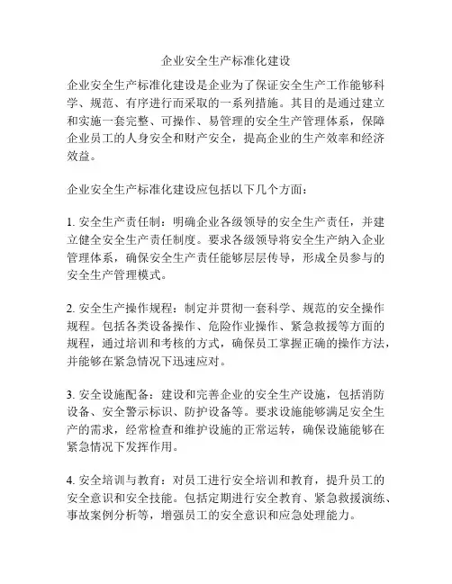 企业安全生产标准化建设