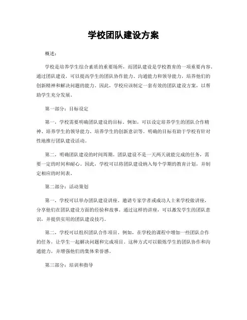 学校团队建设方案