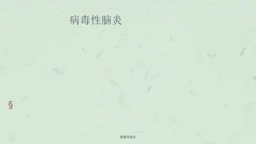 病毒性脑炎课件