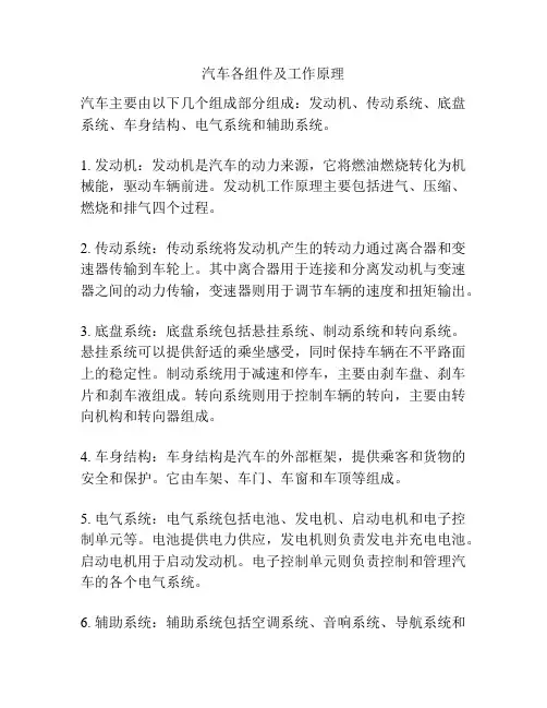 汽车各组件及工作原理
