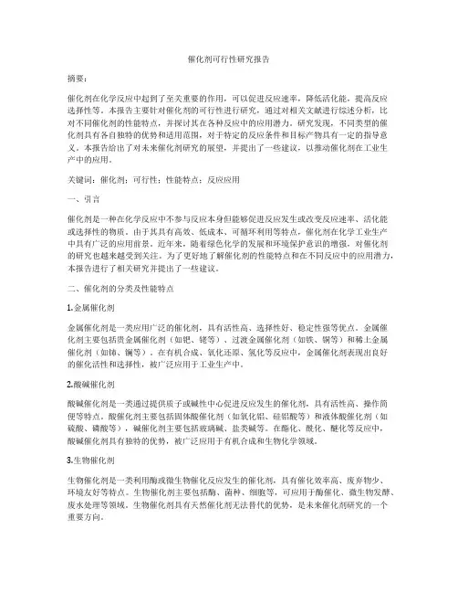 催化剂可行性研究报告