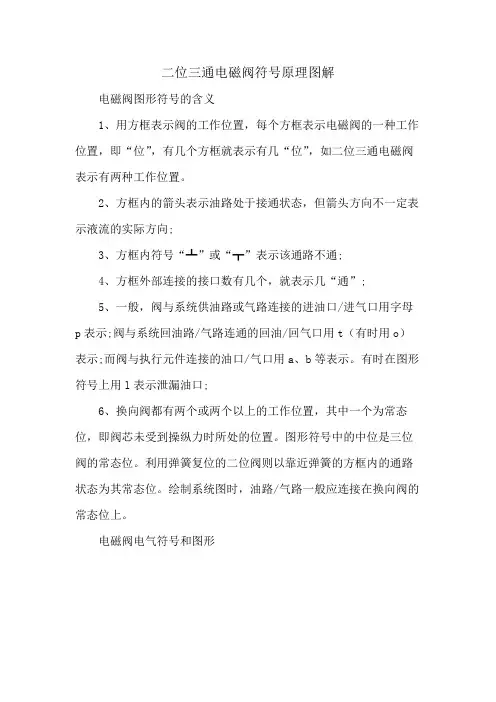 二位三通电磁阀符号原理图解