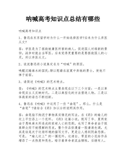呐喊高考知识点总结有哪些