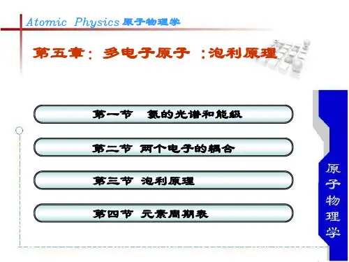 第五章：多电子原子 泡利原理 《原子物理学》课堂课件