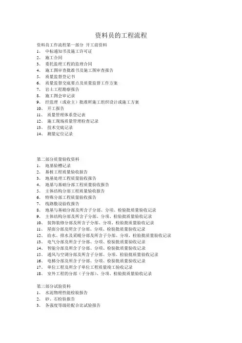 资料员必须知道的工程流程