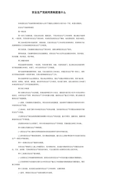 安全生产党政同责制度是什么