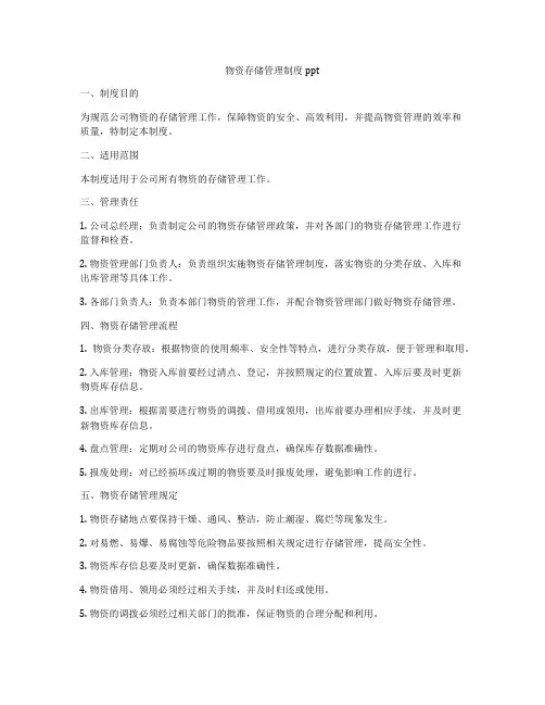 物资存储管理制度ppt
