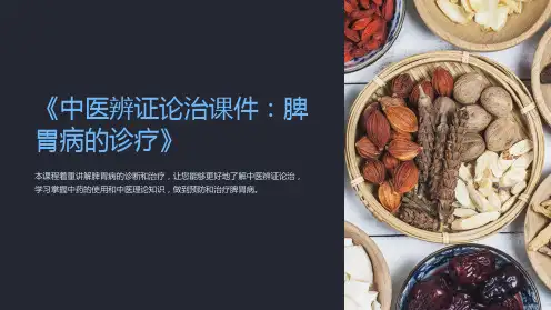 《中医辨证论治课件：脾胃病的诊疗》