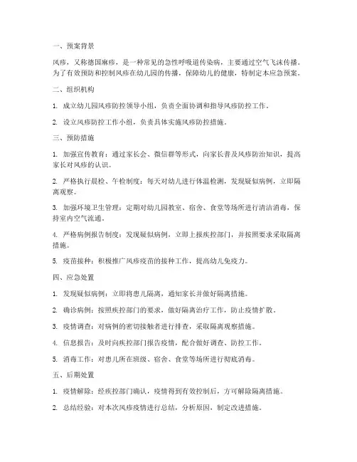 风疹的应急预案