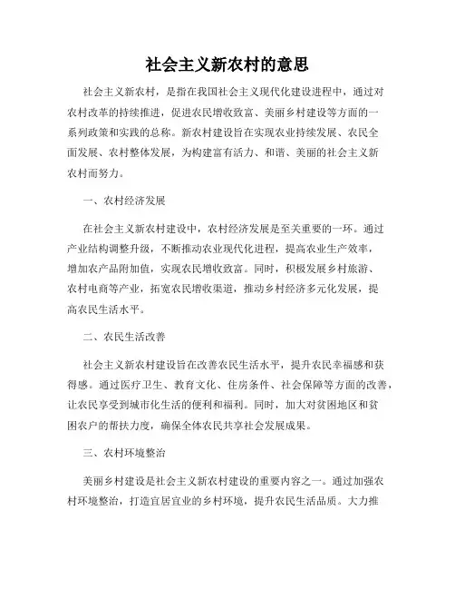 社会主义新农村的意思