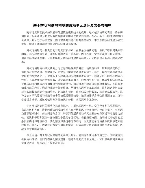 基于辫状河储层构型的流动单元划分及其分布规律