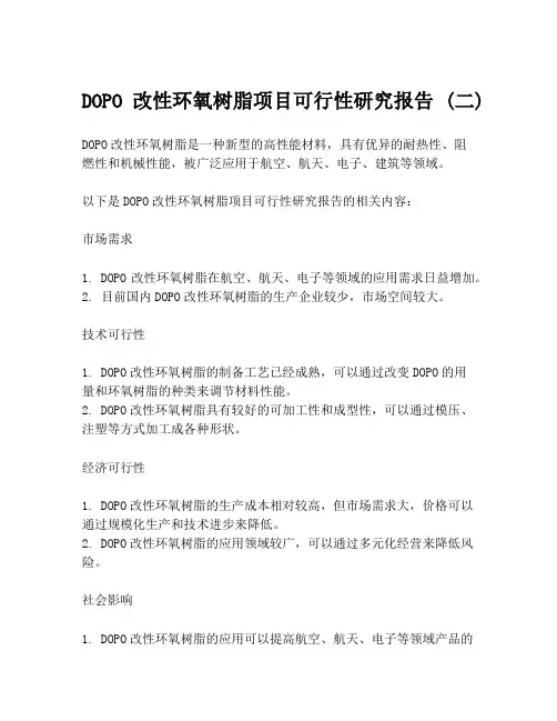 DOPO改性环氧树脂项目可行性研究报告 (二)
