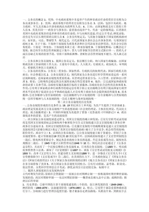各国公务员制度