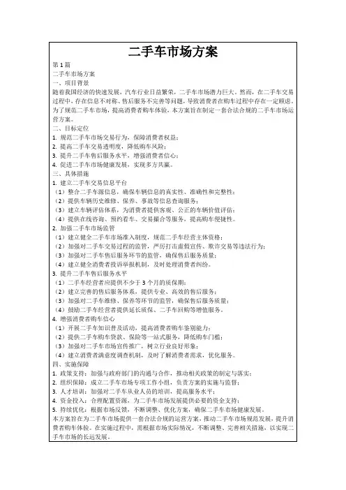 二手车市场方案
